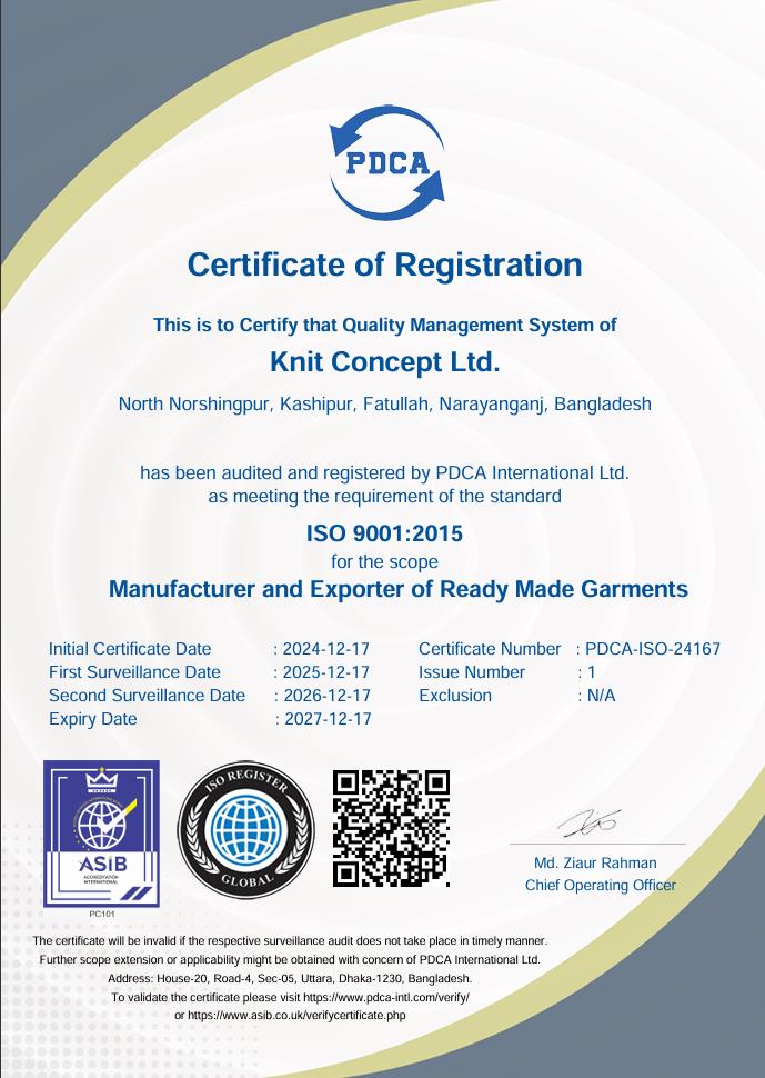 ISO 9001:2015 certificate